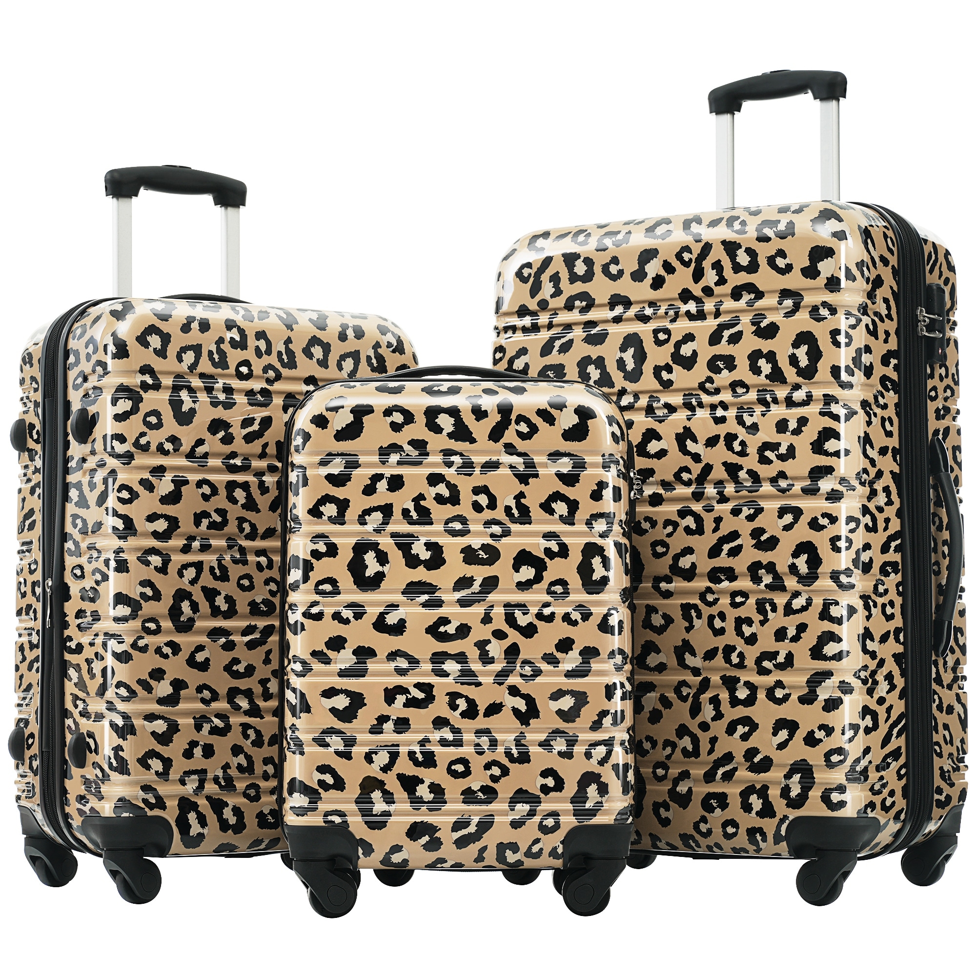 3-Piece, Modern Luggage Sets, Hard-Shell Expandable Luggage with Silicone Handles and TSA Lock, for Boarding Travel