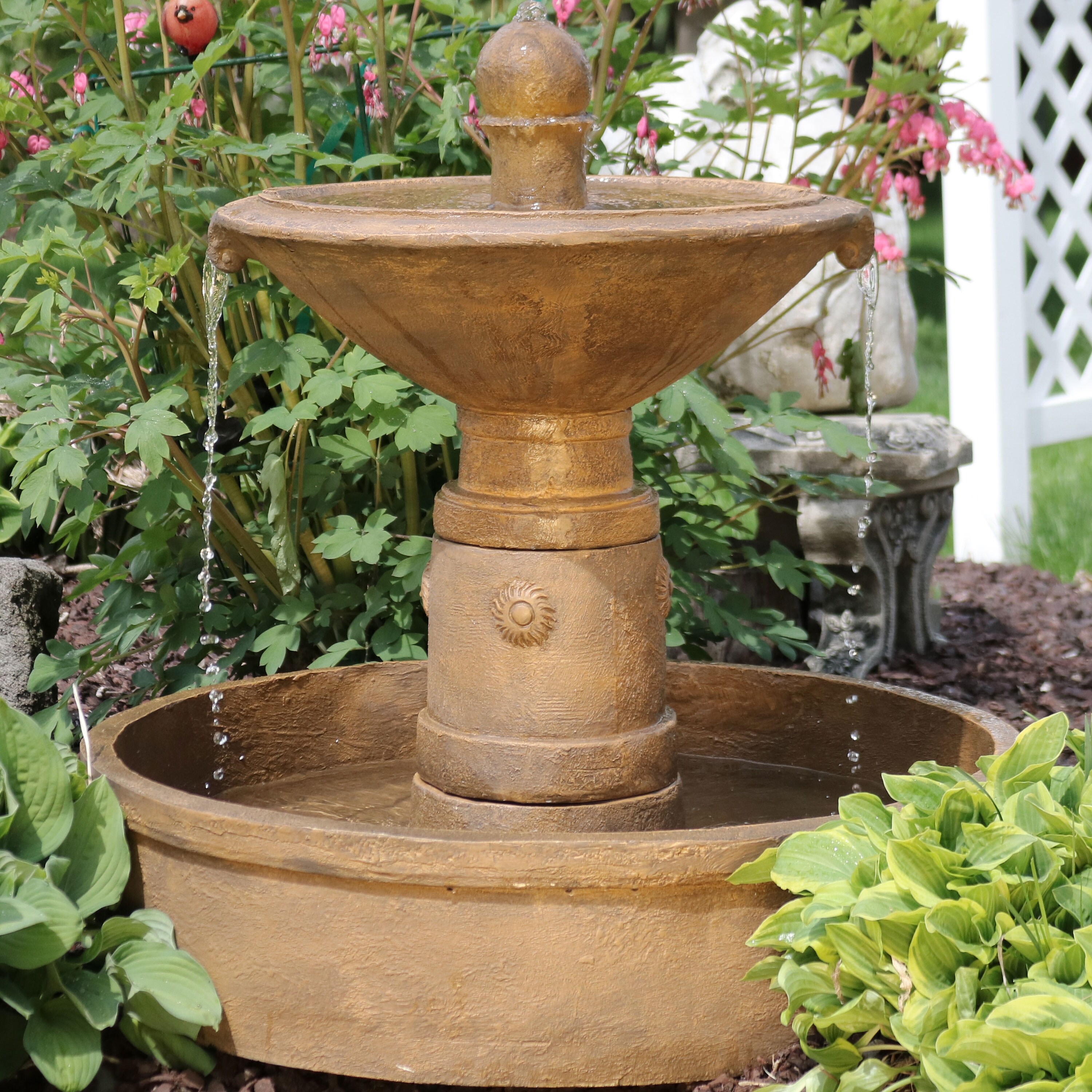 Shop Sunnydaze Scrolled Vessel 2 Tier Outdoor Patio Garden Water