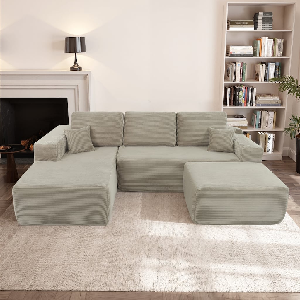 105.7"Cloud Sectional Couch with U-Shaped Chaise,Modern Modular Sofa with Deep Seat