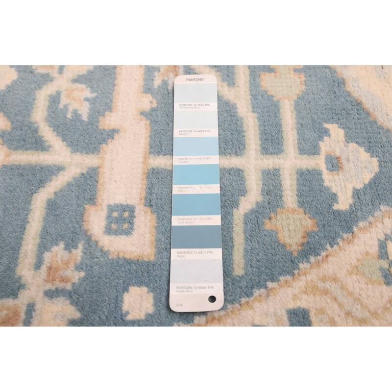 ECARPETGALLERY Hand-knotted Royal Oushak Turquoise Wool Rug - 7'11 x 7'9