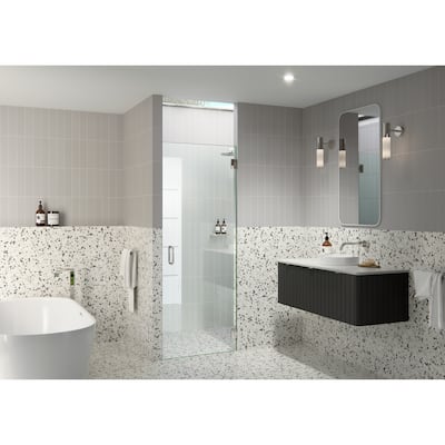 Albedo 29.75 in. W x 78 in. H Fully Frameless Hinged Shower Door - Width Adj 30.125 - 30.525