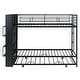 preview thumbnail 15 of 13, Minimalist Metal Bunk Bed with big bookshelf and Trundle, Twin, Black