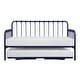 preview thumbnail 1 of 4, Fremont & Park Eury Open Frame Metal Daybed with Lift-Up Trundle Navy Blue