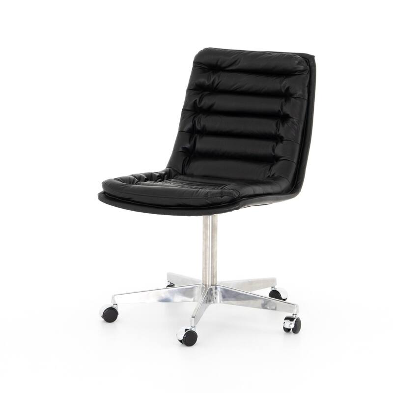 Tyler Desk Chair-Natural Washed Mushroom - Black