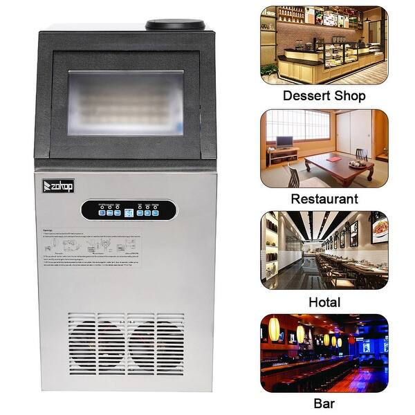 Stainless Steel Transparent Cover Ice Maker Machine For Restaurant Bar