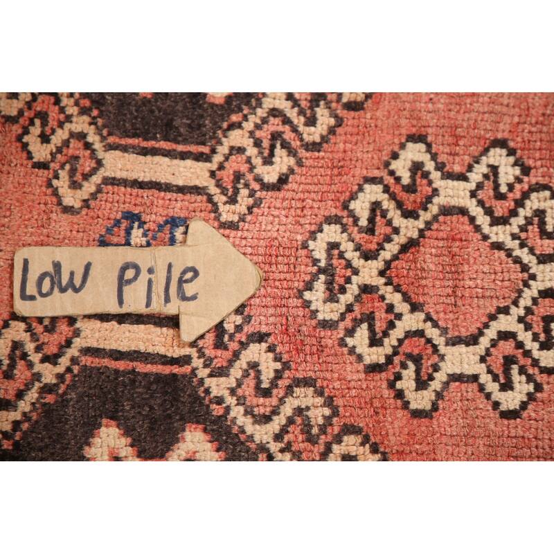 Hand Knotted Oriental 100% Wool Carpet Traditional Geometric Red Qashqai Runner Rug - 8' 9'' X 4' 0''