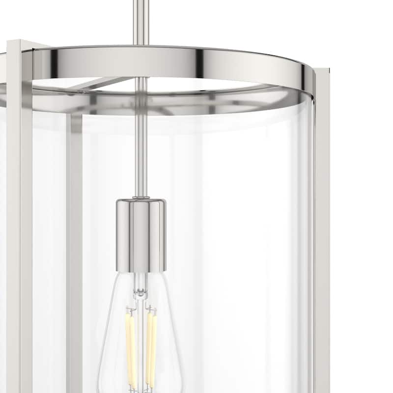 Hunter Astwood 1-Light Pendant - Kitchen Island, Dining Room, Entry - Art Deco, Contemporary, Clear Glass