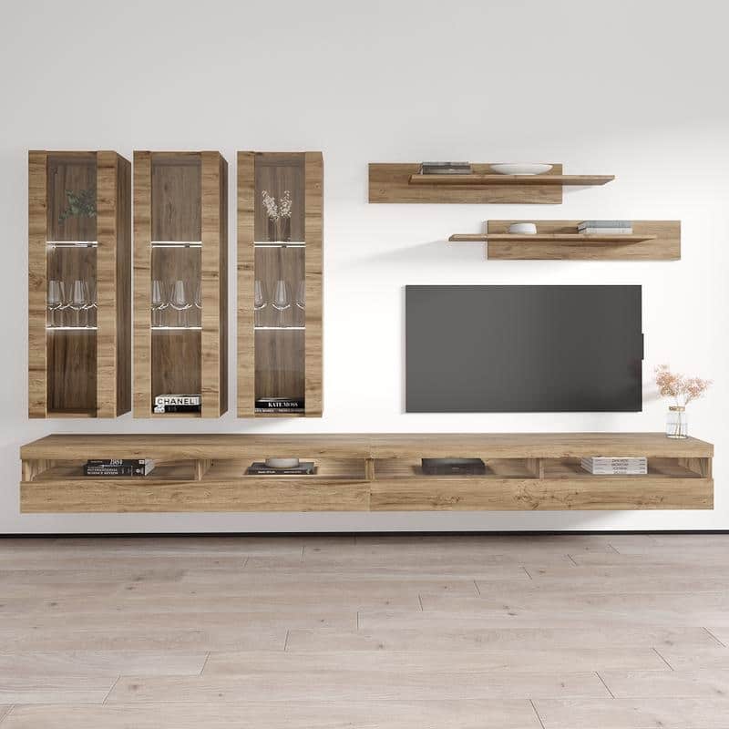 Fly E3 35TV Wall Mounted Floating Modern Entertainment Center