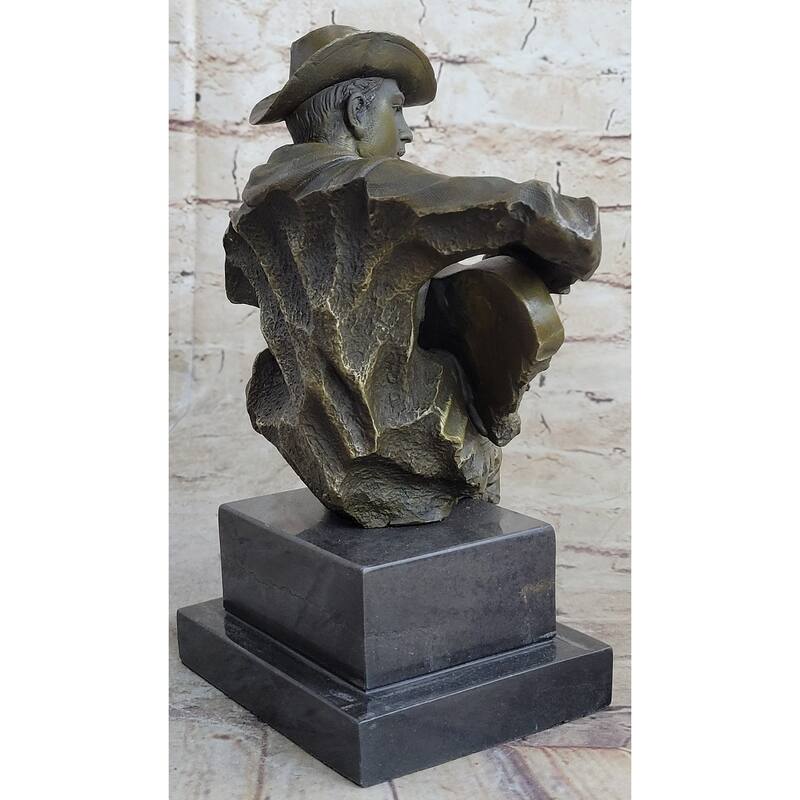 Country Western Music Musician Guitar Player Jazz Bronze Figurine Statue