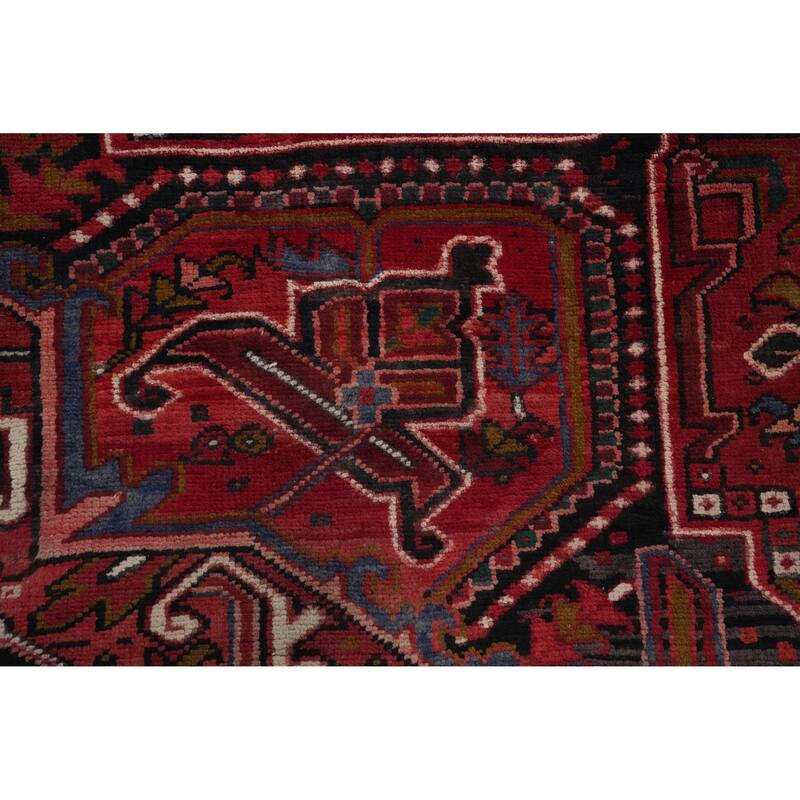 Hand Knotted Oriental 100% Wool Carpet Traditional Medallion Red Heriz Area Rug - 12' 8'' X 9' 11''