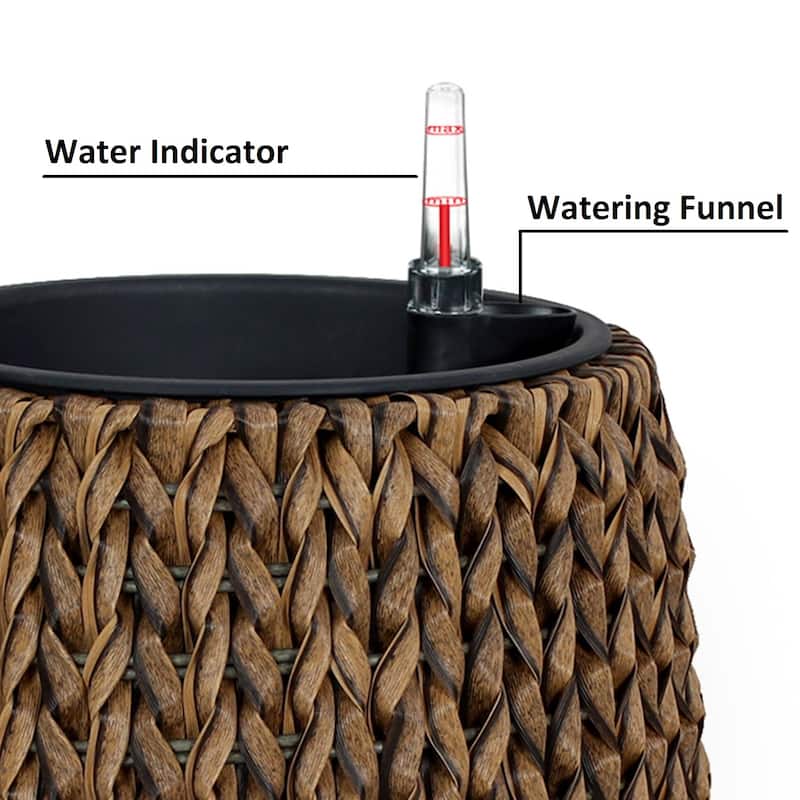 DTY Signature Self-watering Wicker Planter - Garden Decoration Pot
