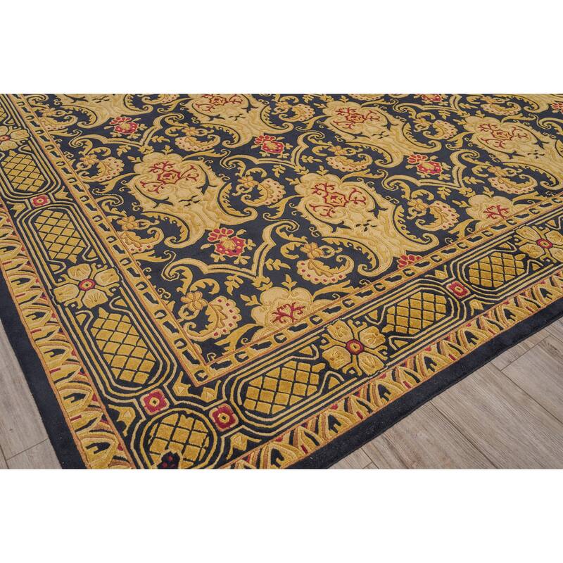 EXQUISITE RUGS ONE-OF-A-KIND Tibetan Weave Collection Hand Knotted Gold Rug - 10'x14' - 10'0"x14'0"