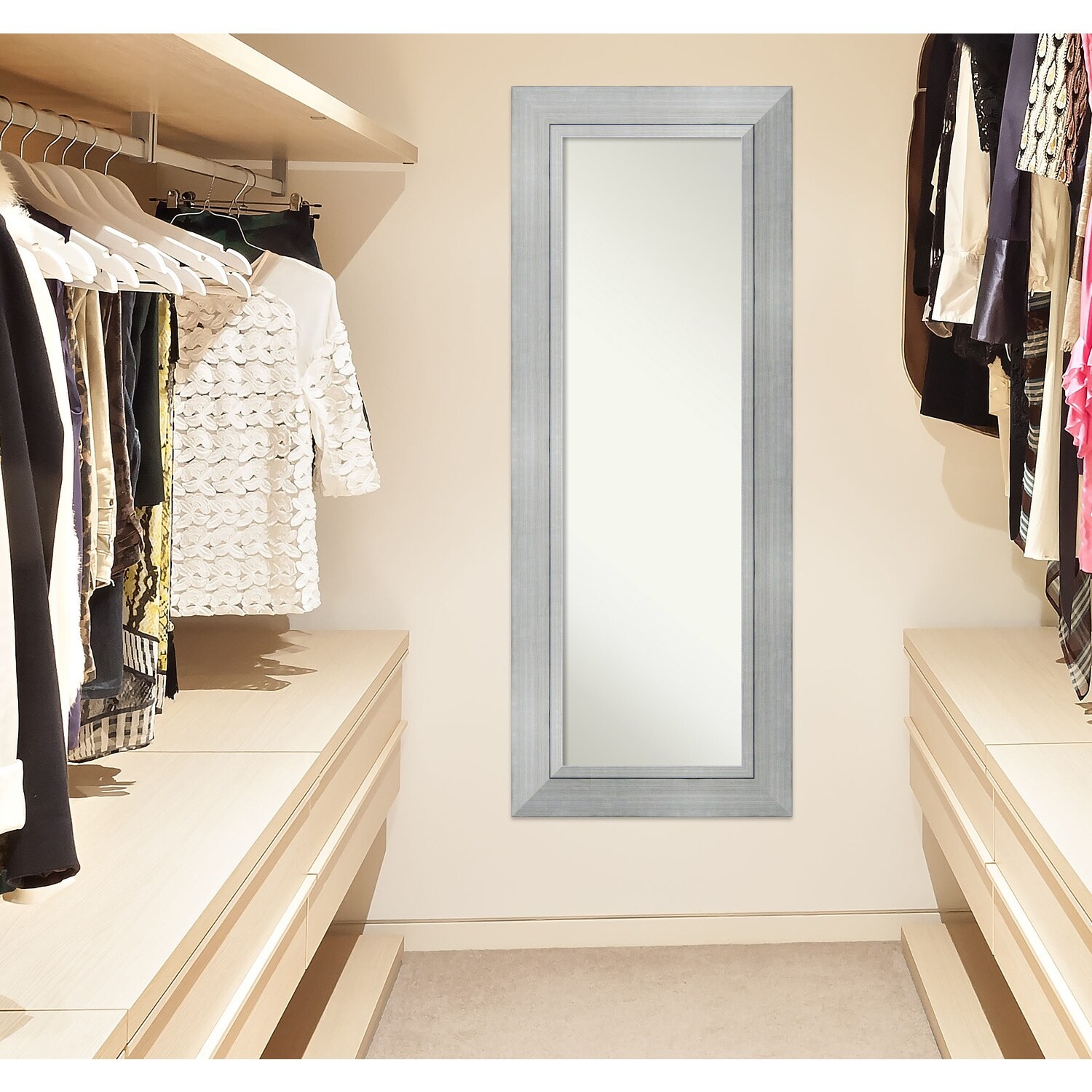 On The Door Full Length Wall Mirror Romano Silver 22 x 56 inch