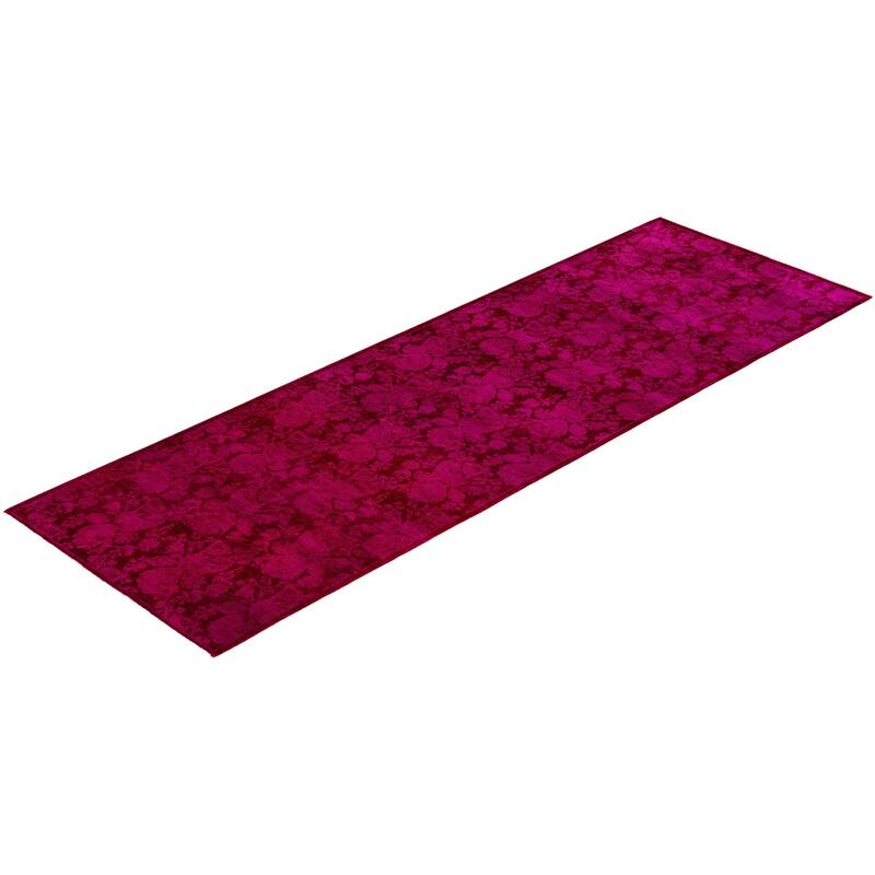 Overdyed One-of-a-Kind Hand-Knotted Area Rug - Pink - 2' 7" x 8' 1"