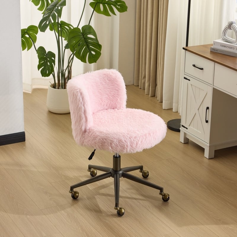 Plush Velvet Swivel Chair Antique Bronze Base With Wheels