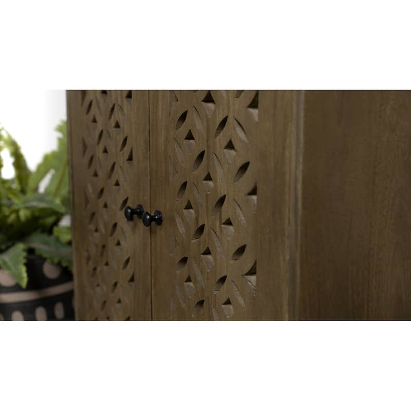 Zaria 2-door Wooden Accent Cabinet Brown