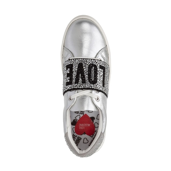 love moschino crystal strap trainers