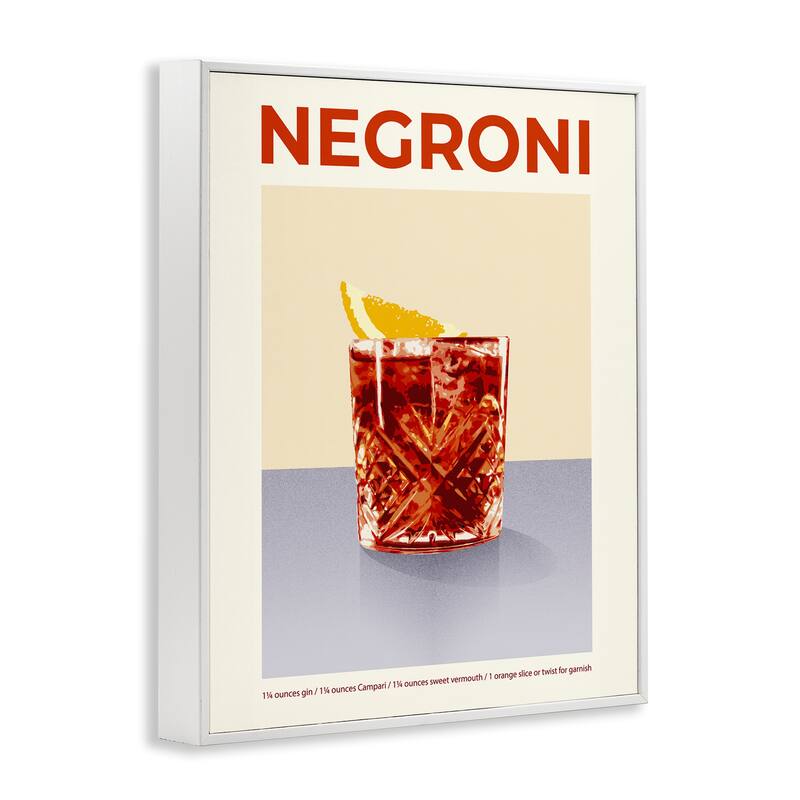 Stupell Negroni Classic Cocktail Framed Giclee Art Design By Victoria Barnes