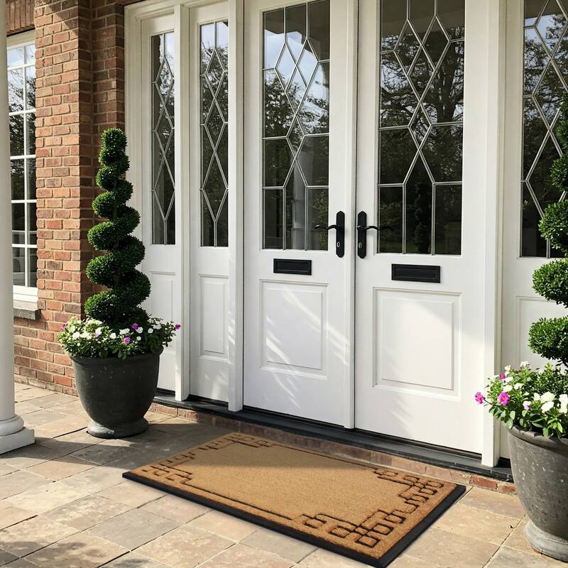 A1HC Natural Coir & Rubber Door Mat, Heavy Duty, Dirt Trapping, Long-Lasting Entrance Doormats,Thick & Durable Outdoor Entry Mat
