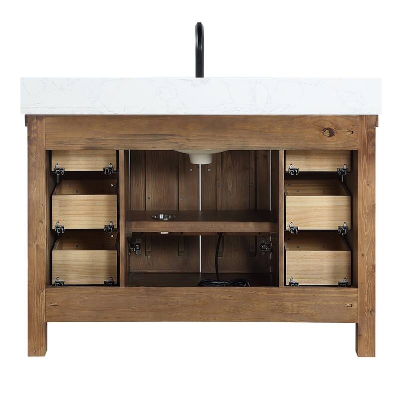 Javier Bath Vanity with Composite Stone Top without Mirror
