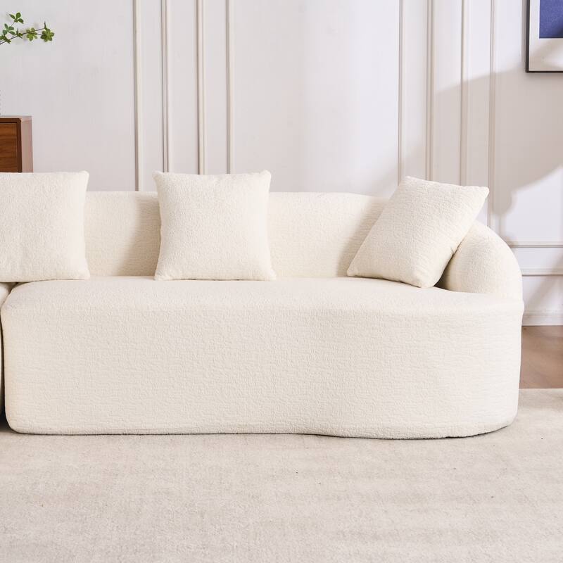 Curved Sectional Sofa L-Shape Modular Chaise Chenille Floor Couch
