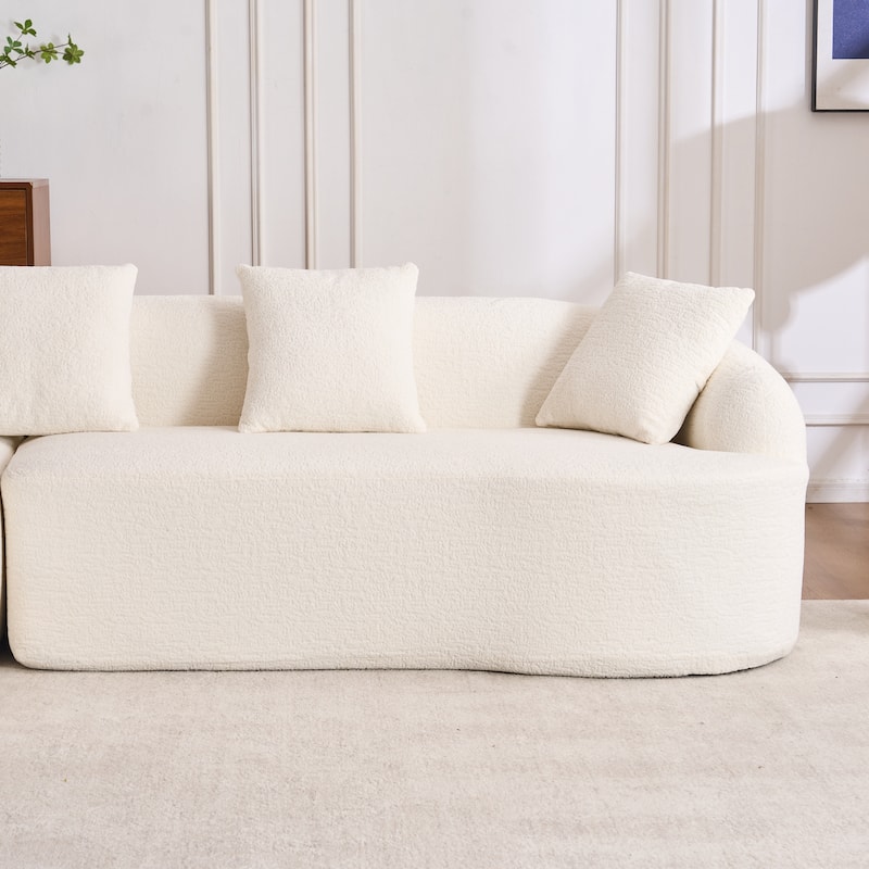 Full Compression Sponge L-Shape Sectional Sofa with Curved Chaise
