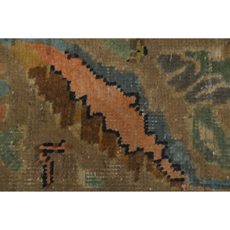 Hand Knotted Oriental 100% Wool Carpet Traditional Floral Green Tabriz Area Rug - 8' 10'' X 6' 3''
