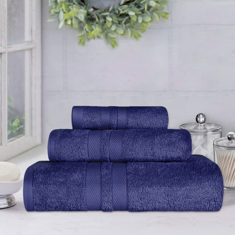 Blue Nile Mills Geneva Cotton Solid 3 Piece Towel Set