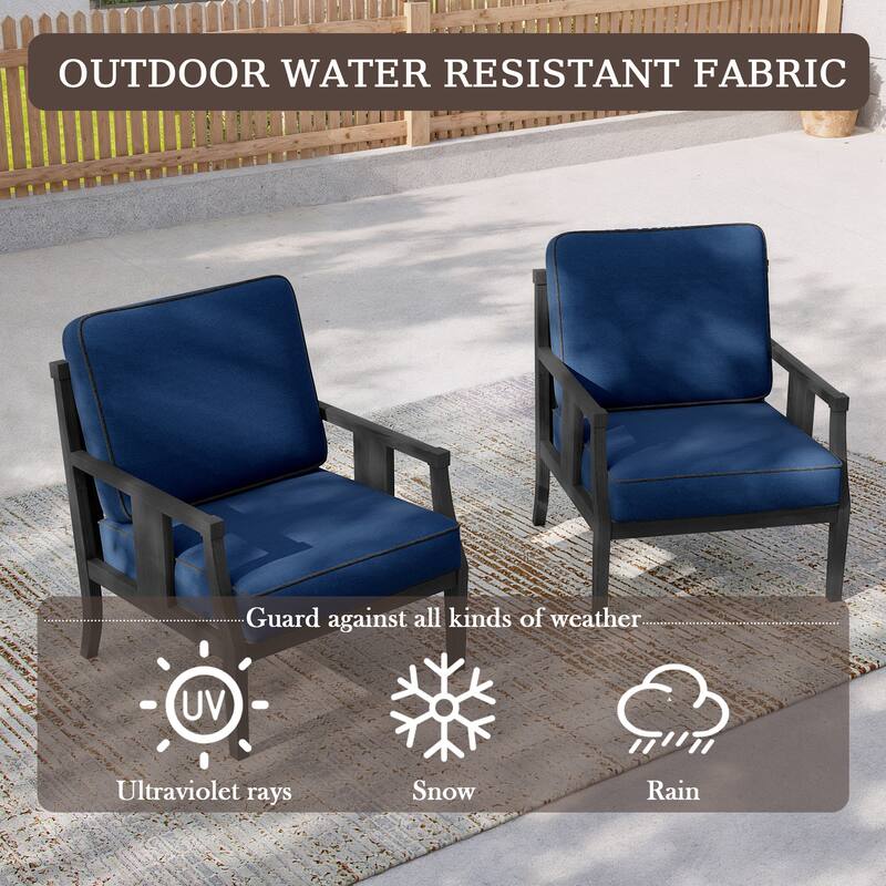 2 Set Outdoor Patio Club Chair with Cushion Patio Arm Lounge Chair