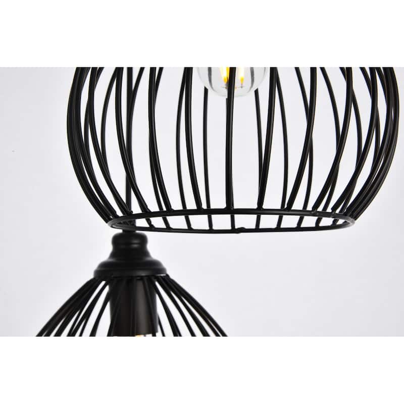 Elegant Lighting Sayer 3 Light 16" Wide Pendant with Aluminum Shades