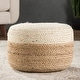 preview thumbnail 25 of 26, Juniper Home Saba Round Jute Pouf Ottoman/Foot Stool White/Beige