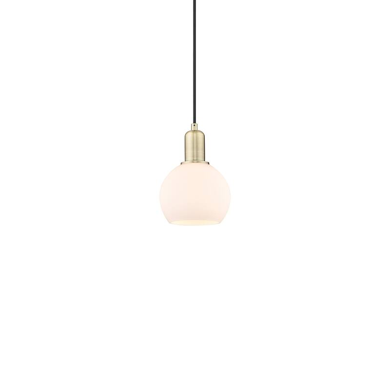 Innovations Lighting 716-1P-9-6 Athens Pendant Athens 6" Wide Mini - Antique Brass / Matte White