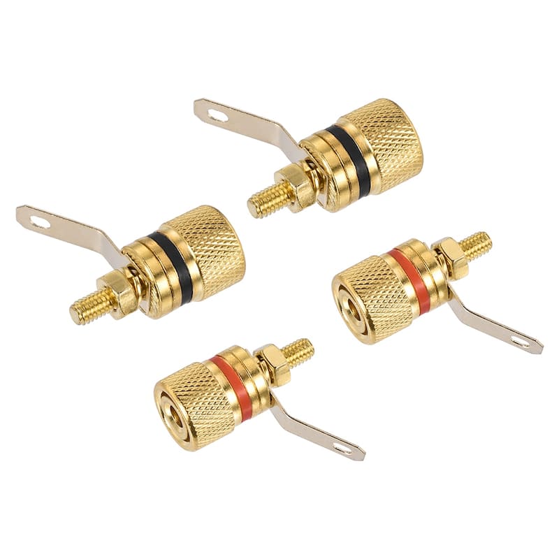 4 Pack 4mm Banana Jack Binding Post Gold Plated Female Socket Plug Terminal