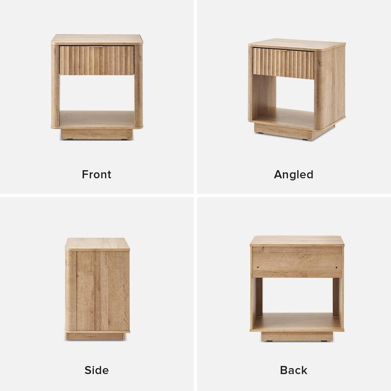 Mopio Brooklyn Night Stand, Modern Farmhouse Nightstand, Small Side Table, Bedside Table with Drawer, End Table with Storage