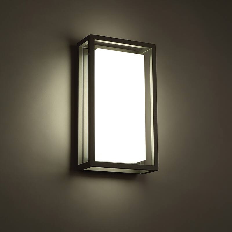 Framed 8in LED Indoor or Outdoor Wall Light 3000K