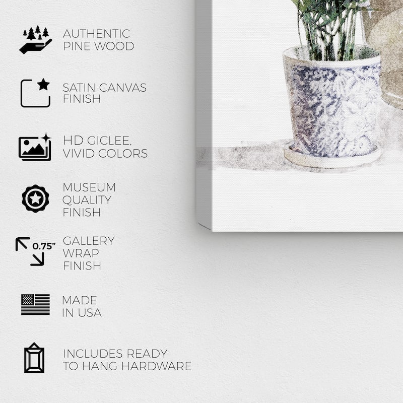 Wynwood Studio 'Succulent Gallery' Floral and Botanical Wall Art Canvas Print Botanicals - White, Green