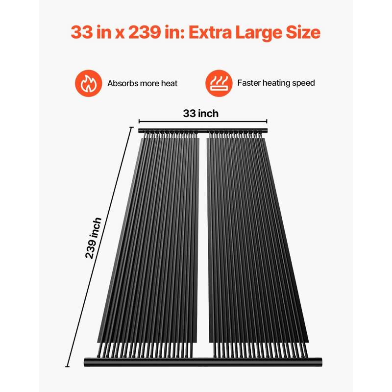 Black HDPE Solar Pool Heater Panels for Above Ground Inground Rectangular Pools and Warmer Swimming