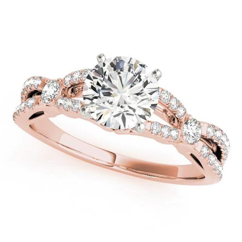 Auriya 14k Gold 1ctw Braided Moissanite and Diamond Engagement Ring 1/4ctw TDW
