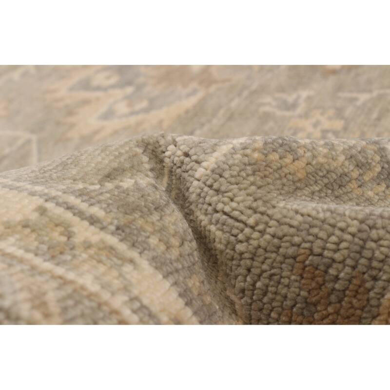 ECARPETGALLERY Hand-knotted Oushak Grey Wool Rug - 8'0 x 9'11