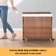 preview thumbnail 50 of 78, Laundry Hamper with Lid Rattan Basket with Removable Bags and Wheels