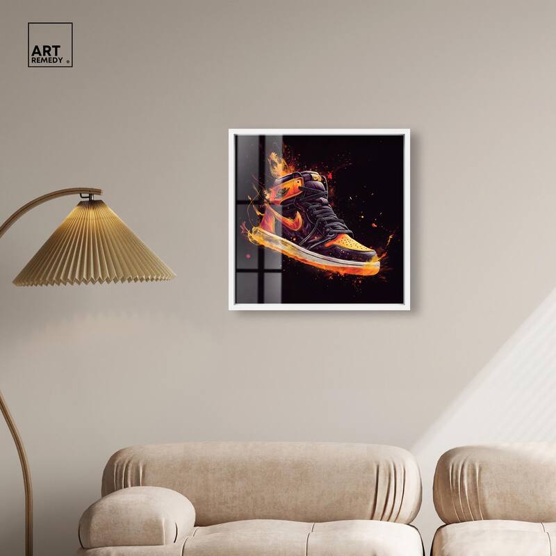 Jumpman on Fire II Shadowbox by Art Remedy