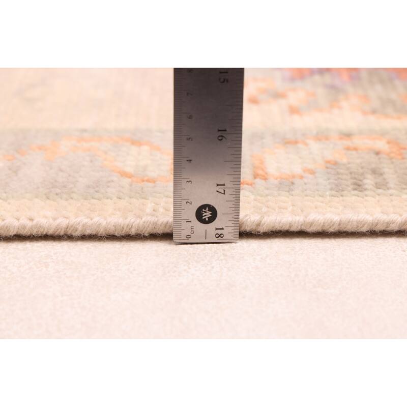 ECARPETGALLERY Hand-knotted Modern Oushak Ivory Wool Rug - 8'1 x 10'1