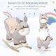 preview thumbnail 7 of 7, Qaba Kids Rocking Chair with Sound, Wood Base Seat, Safety Belt, Donkey - grey