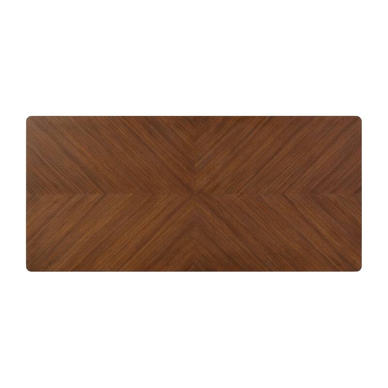 7pc Modern Walnut Finish Dining Set Table and Side Chairs - 7-Piece Set