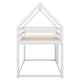 preview thumbnail 6 of 16, Twin over Twin Low Bunk Bed, House Bed with Ladder , White