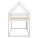 preview thumbnail 6 of 7, White Twin over Twin Low Bunk House Bed with Ladder