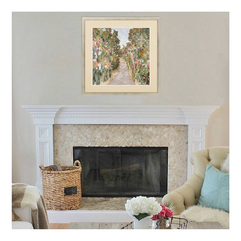 Garden Delight - Path Framed Art Giclee Under Glass - Pink