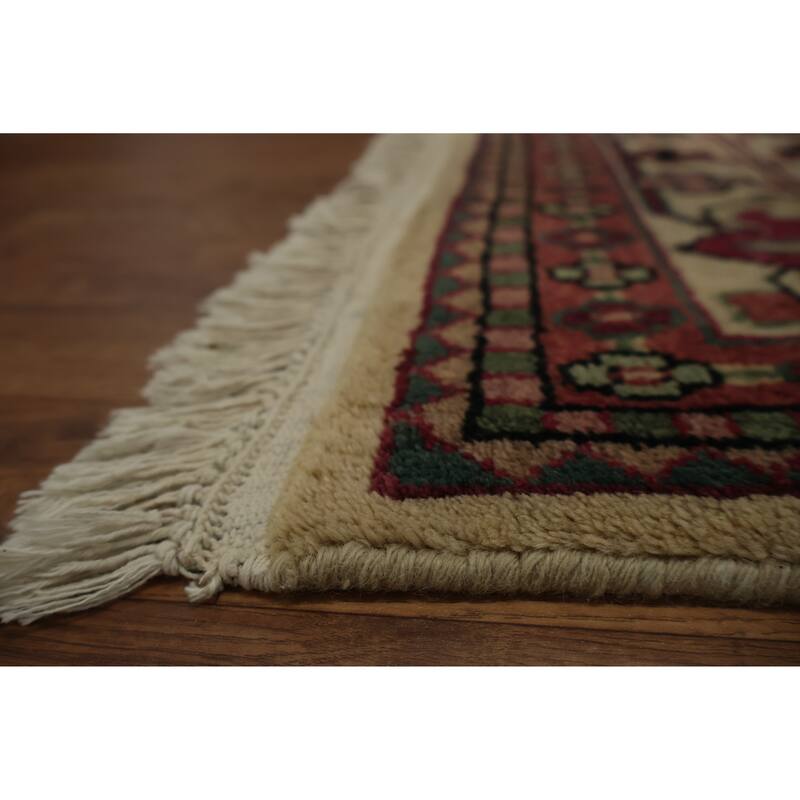 Hand Knotted Oriental 100% Wool Carpet Traditional All-Over Beige & Ivories Agra Area Rug - 11' 9'' X 8' 9''