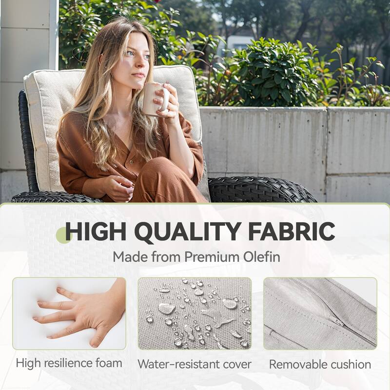 5 Pieces Rocker Chairs Patio Sofa with Table