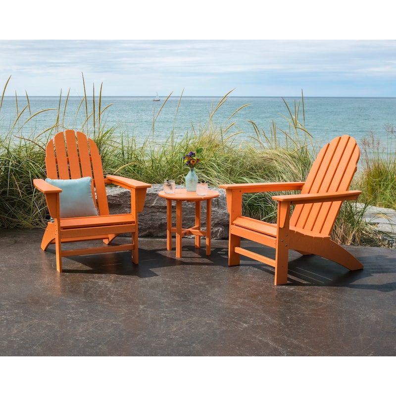 POLYWOOD Vineyard 3-piece Outdoor Adirondack Chair and Table Set